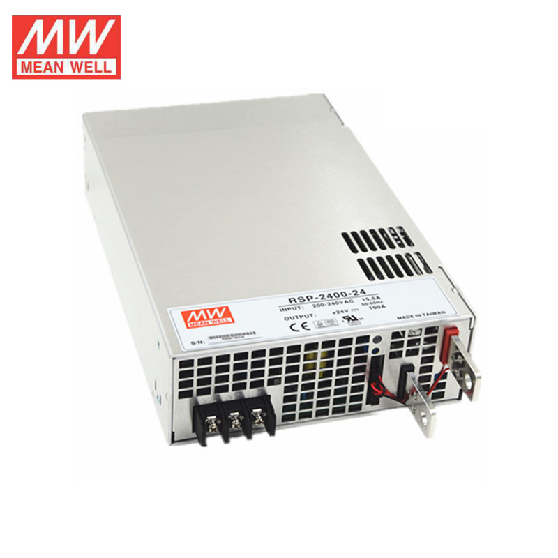 Mean Well RSP-2400-24 DC24V 2400Watt 100A UL Certification AC180-220 Volt Switching Power Supply For LED Strip Lights Lighting Mean Well RSP-2400-24 DC24V 2400Watt 100A UL Certification AC180-220 Volt Switching Power Supply For LED Strip Lights Lighting
